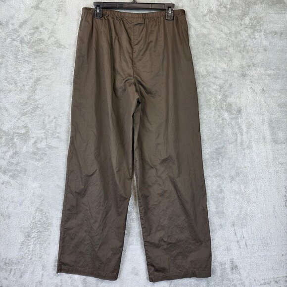 I. Magnin Pants Womens Medium Brown Pull On Elastic Waist Straight Leg Lounge - Picture 8 of 10